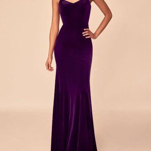 Azazie Lanessa Grape Velvet Dress [Never been worn]